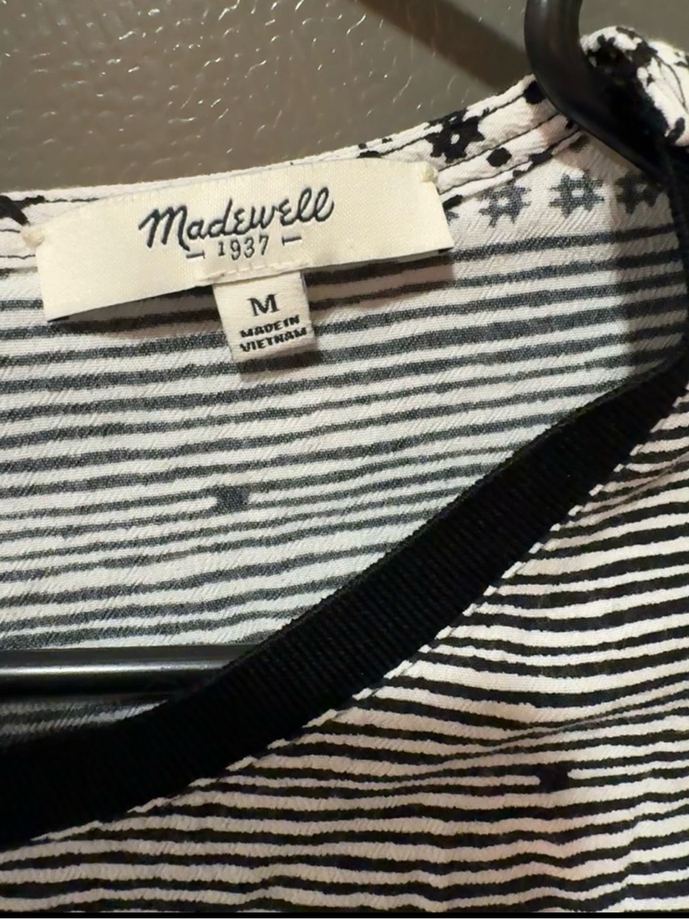 Madewell Black & White Patterned Muscle Tank Size M - Picture 6 of 6